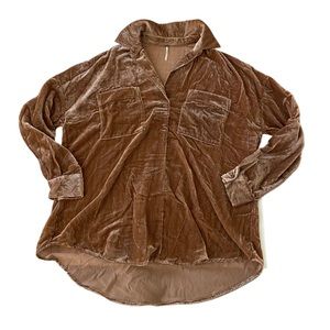 Oversized Free People Long Sleeve Blouse